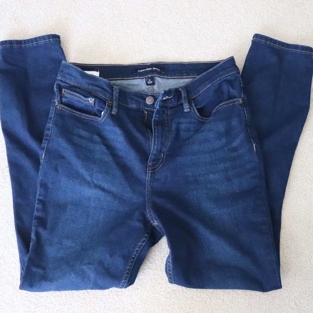 Calvin Klein Skinny Jean, High Waist, Dark Wash, Size 10